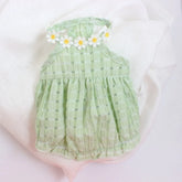 New Floral Style Collar Cat Dress Thin Yellow Green Puppy Tutu Skirt Cute Mini Pet Clothes Cat Party Dress for Summer