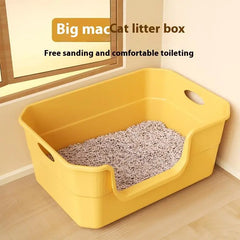 Open-Top Cat Potty Cat Garbage Sand Odor-Resistant Bin Large Capacity Large Size Semi Enclosed Anti-Spla Cat Toilet Pet Supplies