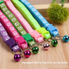Cat Collar with Bell Necklace for Cat Strap Kitten Collar Armrests for Pets Breakaway Collar Anti-strangling Cat Necklace