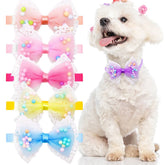 10PCS Cute Puppy Bowtie Pet Supplies Cat Dog Lace Bowties Pet Bow Tie Collar for Dogs Accessories for Small&medium Dog