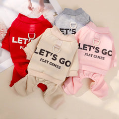 Winter Sport Dog Hoodies 4 Legs Jumpsuit for Small Dogs and Cats Fashion Pet Cat Puppy Sweatshirt Doggy Onesie Warm Pet Clothing
