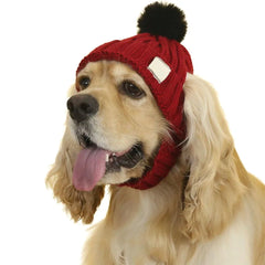 Dog Winter Hats Warm Puppy Dog Knitted Cap with Ear Holes for Cats and Small Medium Dogs Cold Weather Windproof Pet Beanies Hats