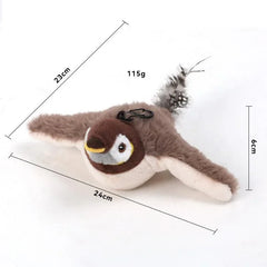 Catnip Electric Pat Bird (with Catnip) Hot Cat Interactive Toys Dog Cats Touch-Activated Squeaky Plush Toy Pet USB Rechargeable