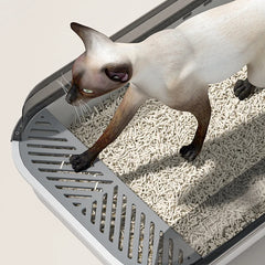 Cat Litter Box Semi-closed Plastic Sand Box for Cats Pets Toilet Anti Splash Cat Tray Bedpan Cat Toilet Cleaning Basin Supplies