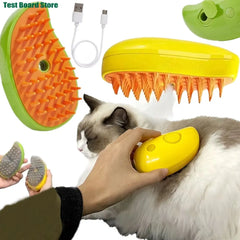 Steamy Dog Brush Electric Spray Cat Hair Brush 3 In1 Dog Steamer Brush for Massage Pet Grooming Removing Tangled and Loose Hair