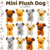 12/24PCS Mini Plush Dogs Bulk 12cm Puppy Stuffed Animals Soft Cute Small Dogs for Goodie Bags Baby Shower Birthday Party Favors