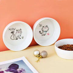 5 Inch Ceramic Bowl Korean Creative Cartoon Cats Bowl Cat Dog Pet Tableware Dog Food Cup Pet Supplies Cat Feeder Water Cup