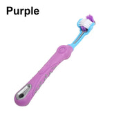 Three Sided Pet Toothbrush Multi-angle Toothbrush Cleaning Dog Cat Brush Bad Breath Pet Dental Care Cat Cleaning Mouth