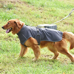Dog Raincoat Waterproof Dog Rain Jacket with Hood, Rain Coat with Leash Hole Reflective Strap for Small Medium Dogs Lightweight
