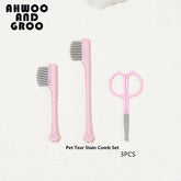 Pet Facial Cleaning Comb Set Removes Tear Stains Eye-poop Cat Paw Comb Dog Hair Repair Scissors Cat Hair Comb Pet Clean Supplies