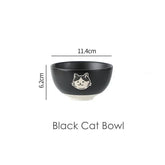 4.5 Inch Kawaii Bear Bowl Ceramic Kitten Rice Bowl Cartoon Cat Breakfast Oatmeal Milk Bowl Microwave Safe