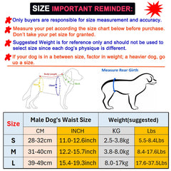 4PCS Washable Male Dog Diaper Reusable Nappy Belly Band Wrap Physiological Sanitary Pants For Incontinence And Training Diapers