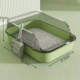 Cat Litter Box Semi-enclosed Cats Toilet Plastic Durable Pet Bedpans with Litter Scoop Anti-Splash Kitten Toilet Cat Supplies