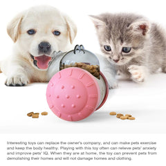 Dog Puzzle Feeder Ball Wobble Treat Dispenser Toy - Interactive Self-Playing Chew Ball for Puppies & Small/Medium Dogs to Slow