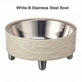 Elevated Stainless steel Pet Dog Cat bowl Heighten Neck Protection Food Bowl, Anti-dumping, Non-slip, Suitable for Kittens and P