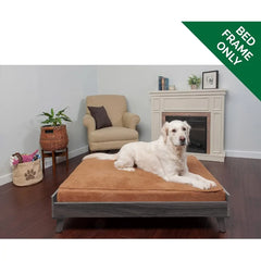Elevated Dog Bed Frame Designed for 44 x 35 XL Dog Beds with Easy Assembly and Durable Gray Wash Finish Mid-Century Modern Styl