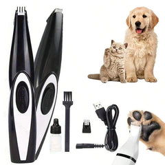 Dog Clippers Grooming Kit Hair Clipper-Low Noise Paw Trimmer- Rechargeable - Quiet Nail Grinder Shaver for Cats and Other Pets 