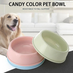 Pet Supplies Candy Colored Plastic Dog Bowl Cat Bowl Bowl Pet Cat Tableware Bowl Bowl Single Small T7Y6