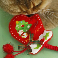 Cat Catnip Toy Christmas Glove Bite-resistant Teeth Cleaning Kitten Toy Interactive Plush Chew Cat Toy Supplies