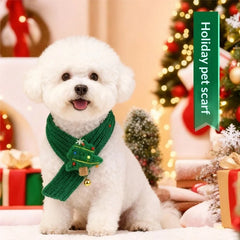Christmas Pet Bandana - Adjustable Holiday Neckwear for Cats/Dogs, Festive Scarf with Bells for Xmas New Year (CE Certified)