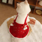 Christmas Cat Clothes Pet Winter Kitten Keep Warm Soft Knit New Year Sweater Dresses