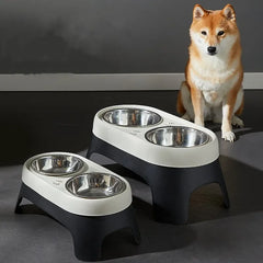 New Dog elevated Feeder anti knock stainless steel raised dog bowl elevated bowls for dog cat bowl