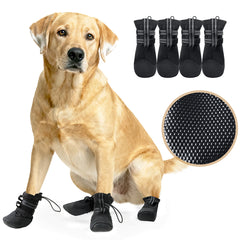 New Waterproof Dog Shoes Anti Slip Reflective 4pcs/set Dog Boots Footwear Breathable Anti-Skid Pet Shoes for Medium Large dogs