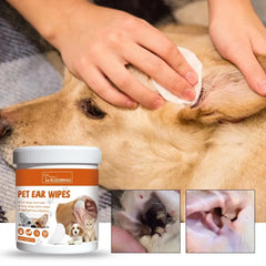 60PCS Pet Cleaning Wipes Cat Dog Disposable Paper Towels Non-woven Eye Tear Cleaning Ear Stain Remover Wet Towels Grooming Tools