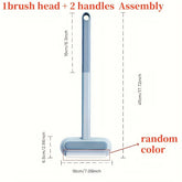 2-in-1 Pet Hair Remover Brush for Dogs & Cats - Dual-Action Bristle & Rubber Brushes with Washable Blue & Gray Bristles