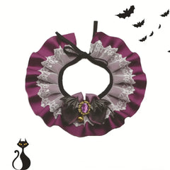 New Halloween Pet Collar Lace Adjustable Bandana for Cats Dogs Photo Prop