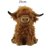 CYISONAL Highland Cow Stuffed Animals Plush Toy Fluffy Bull Animal Doll Soft Gift for Kids Boys Girls, 10 Inches Tall