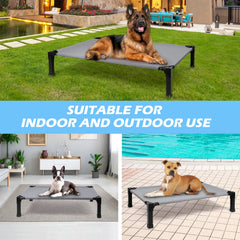 Elevated Dog Bed, Cooling Raised Pet Cot with Chew Proof Washable Breathable Mesh and Metal Frame, Portable Dog Cot Bed