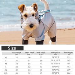 Dog Raincoat Waterproof Dog Rain Jacket with Hood Rain Coat with Leash Hole Reflective Strap for Small Medium Large Dogs