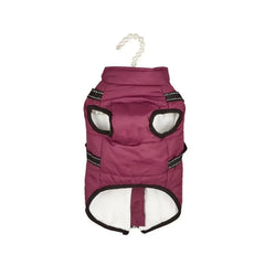 Pet Autumn and Winter Thick Velvet Warm Clothing with Reflective Shoulder Straps Windproof and Safe Dog Cotton Coat
