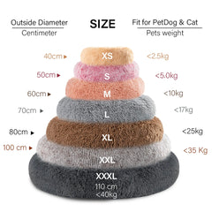 40-120cm Round Long Plush Dog Kennel Winter Warm Pet Sleeping Bed Dog House Dogs Cat Kennel Cushion Soft Sofa Pets Accessories