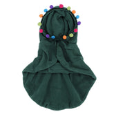 Christmas Cat Outfit Pet Cloak with Pompoms Puppy Cape Cute Cat Costume Pet Christmas Cloak for Xmas Party