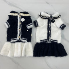 Autumn and Winter New Dog Cat Skirt Pet Knitted Clothes Thickened To Keep Warm and Cold Pet Products