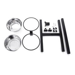 KX4B Adjustable Height Pet Dog Bowls Stainless Steel Feeding Feeder Water Bowl for Pet Dog Cats Puppy Outdoor Dish