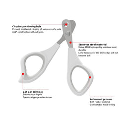 Benepaw Professional Cat Nail Clippers For Puppies Birds Round Cut Holes Safety Guard Small Animals Pet Grooming Paw Trimmer