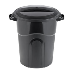 20 Gallon Plastic Garbage Can with Click Lock Lid Durable Handles Waste Bin Indoor Outdoor Use