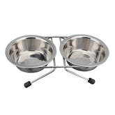 Pet Bowl Stainless Steel Pet Dogs Cat Double Bowls Durable Iron Stand Food Water Dishes Anti Slip Puppy Feeder Pet Supplies