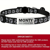 Custom Reflective Cat Collar - Personalized Name Tag & Bell Breakaway Adjustable Anti-Lost Design with Paw Print Collar for Cats