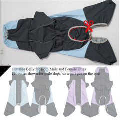 Dog Raincoat for Corgi Waterproof Full-Body Covered Rain Jacket for Short Leg Dogs Breathable Trimmable Belly Pet Rain Clothes