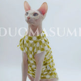 Summer Bubble Sleeve Pure Cotton Cat Clothes for Sphynx, Devon, Cornish Rex Cats