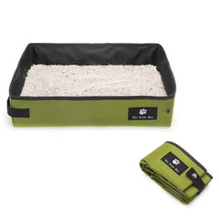 Waterproof Foldable Cat Litter Box for Travel Collapsible Portable Pet Toilet Bag with Sand Tray Durable Oxford Fabric
