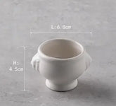 Ceramic Tableware Lion Head Dessert Bowl Fruit Salad French Molecular Cooking Kitchen Soup Restaurant Tableware