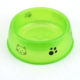 Transparent Plastic Pet Bowl - Printed Cat/Dog Food & Water Bowl, , Durable Pet Feeding Supplies for Dogs & Cats