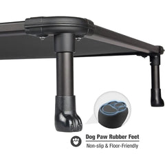 Durable Aluminum Cooling Dog Cot - Elevated Pet Bed with Textilene Mesh, Non-Slip Feet, Suitable for Indoor/Outdoor, Black, Larg