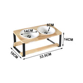 Elevated Pet Bowls Raised Cat Feeder Lightweight Kitty Dishes with Bamboo Stand Cat Feeding Bowls for Small Dogs and Cats