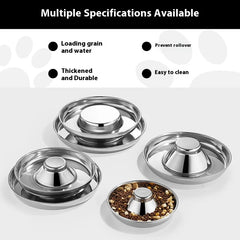 Stainless Steel Slow Feeder Bowl for Cats & Puppies - Anti-Choke Healthy Pet Dish Thickened Design Easy to Clean